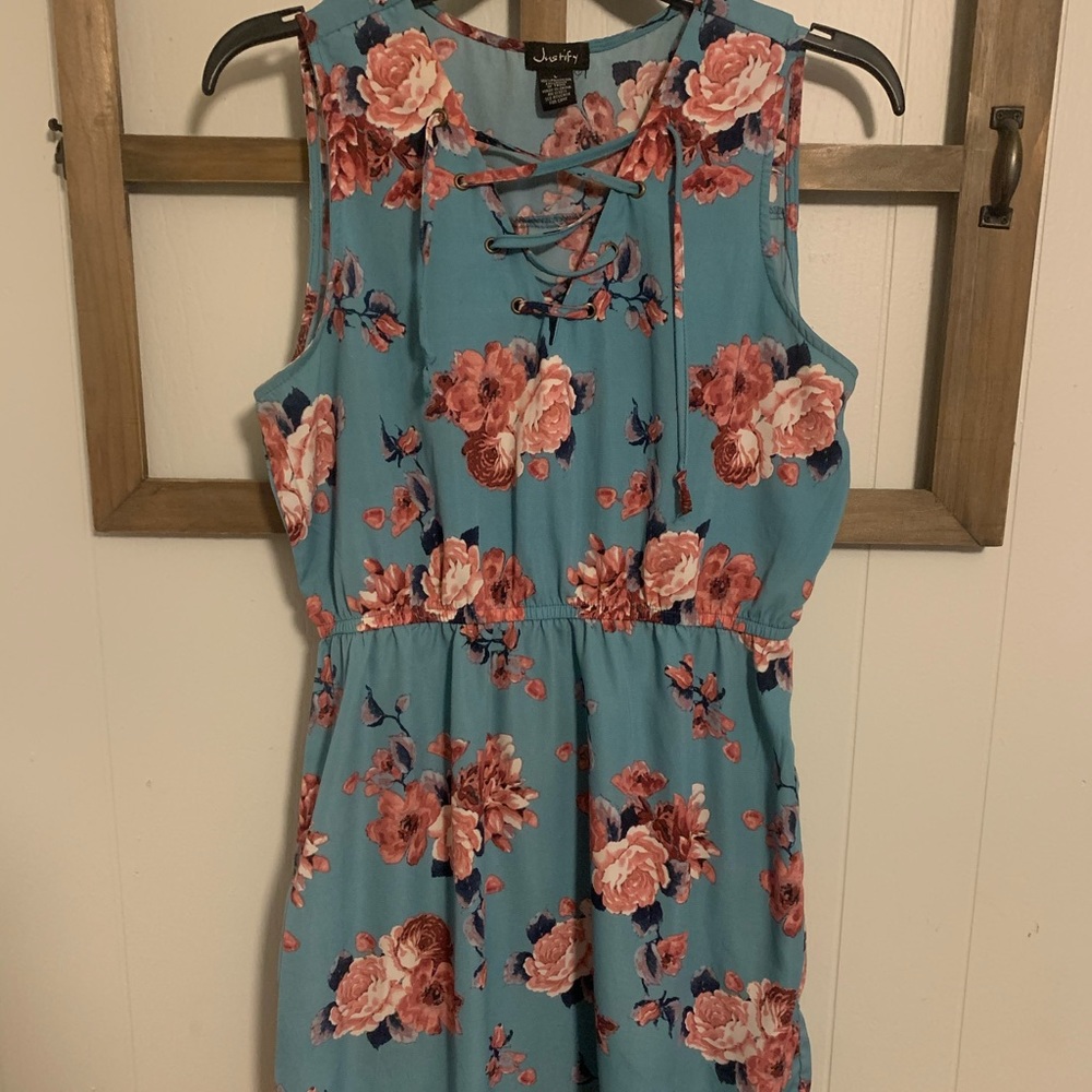 Floral tie front sundress